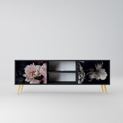 PURE BLOSSOM 2-dörrars TV-bänk i svart finish