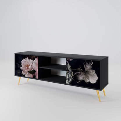 PURE BLOSSOM 2-dörrars TV-bänk i svart finish