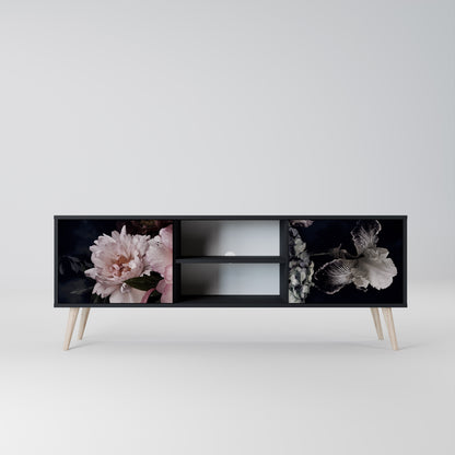 PURE BLOSSOM 2-dörrars TV-bänk i svart finish