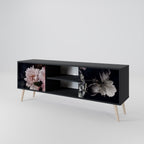 PURE BLOSSOM 2-Door TV Stand in Black Finish