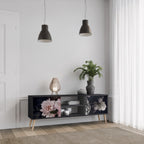 PURE BLOSSOM 2-Door TV Stand in Black Finish