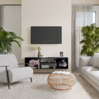 PURE BLOSSOM 2-Door TV Stand in Black Finish