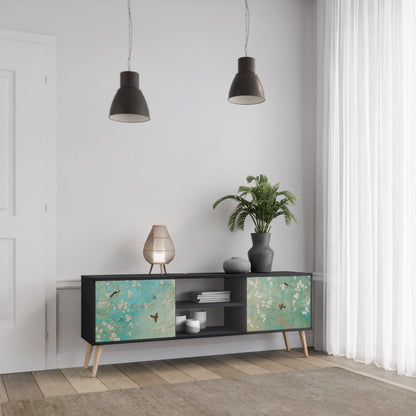 BLOOMING CHARM 2-dörrars TV-bänk i svart finish