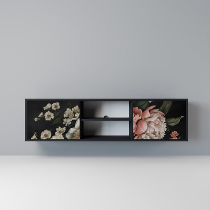 LUSH ELEGANCE 2-dörrars TV-bänk i svart finish