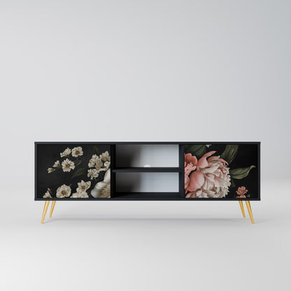 LUSH ELEGANCE 2-dörrars TV-bänk i svart finish