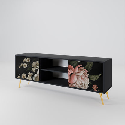 LUSH ELEGANCE 2-dörrars TV-bänk i svart finish