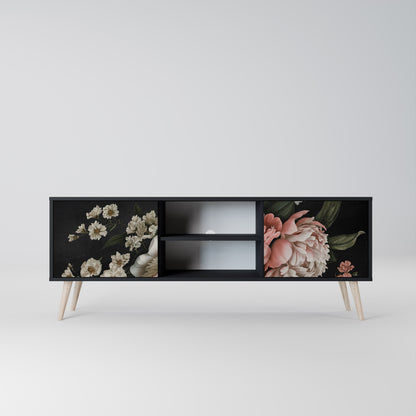 LUSH ELEGANCE 2-dörrars TV-bänk i svart finish