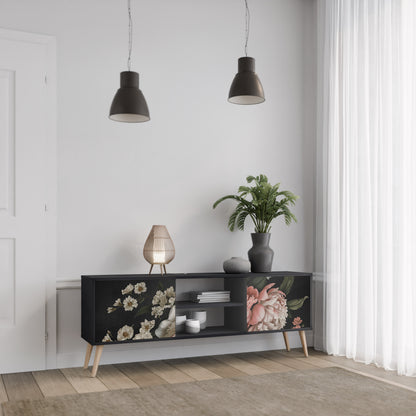 LUSH ELEGANCE 2-dörrars TV-bänk i svart finish