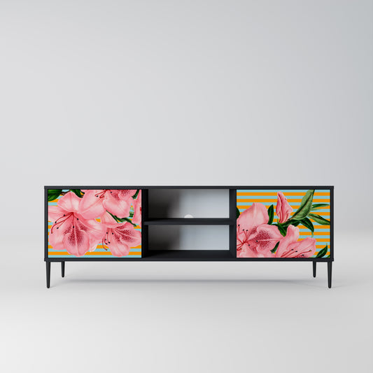 FRAGILE BEAUTY 2-dörrars TV-bänk i svart finish