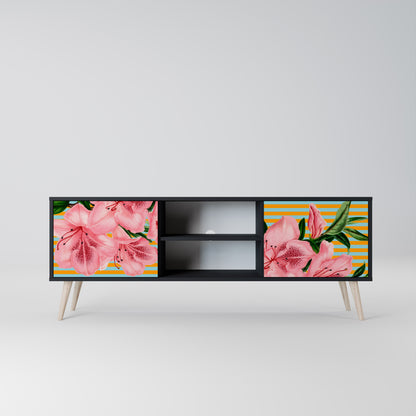 FRAGILE BEAUTY 2-dörrars TV-bänk i svart finish