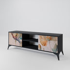SOFTEN POPPY 2-Door TV Stand in Black Finish