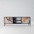 SOFTEN POPPY 2-Door TV Stand in Black Finish