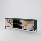 SOFTEN POPPY 2-Door TV Stand in Black Finish