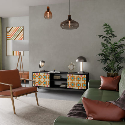 BLOMMAD DECOR 2-dörrars TV-bänk i svart finish