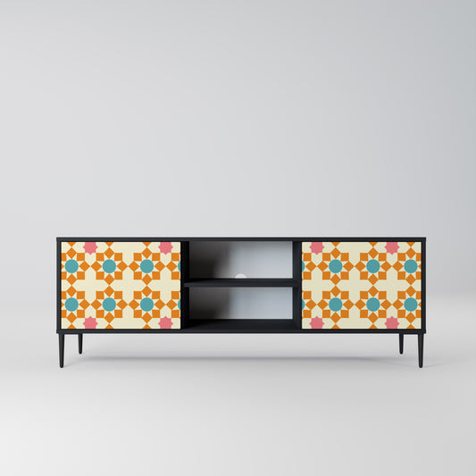 BLOMMAD DECOR 2-dörrars TV-bänk i svart finish
