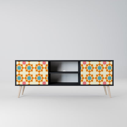 BLOMMAD DECOR 2-dörrars TV-bänk i svart finish