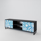 BLOOMY MORNING 2-Door TV Stand in Black Finish
