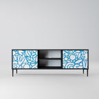 BLOOMY MORNING 2-Door TV Stand in Black Finish
