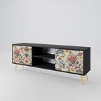 ORGANIC FOLKLORE 2-Door TV Stand in Black Finish