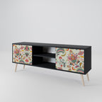 ORGANIC FOLKLORE 2-Door TV Stand in Black Finish
