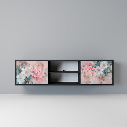 CHERRY BLOSSOM 2-dörrars TV-bänk i svart finish