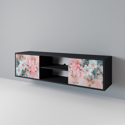 CHERRY BLOSSOM 2-dörrars TV-bänk i svart finish