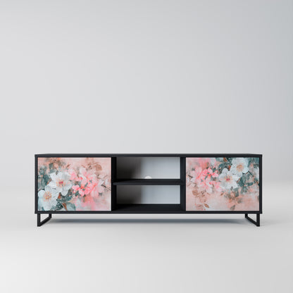 CHERRY BLOSSOM 2-dörrars TV-bänk i svart finish