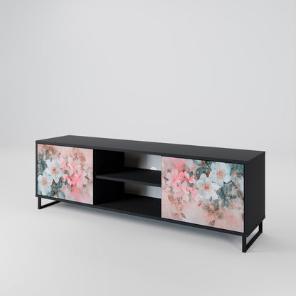CHERRY BLOSSOM 2-dörrars TV-bänk i svart finish