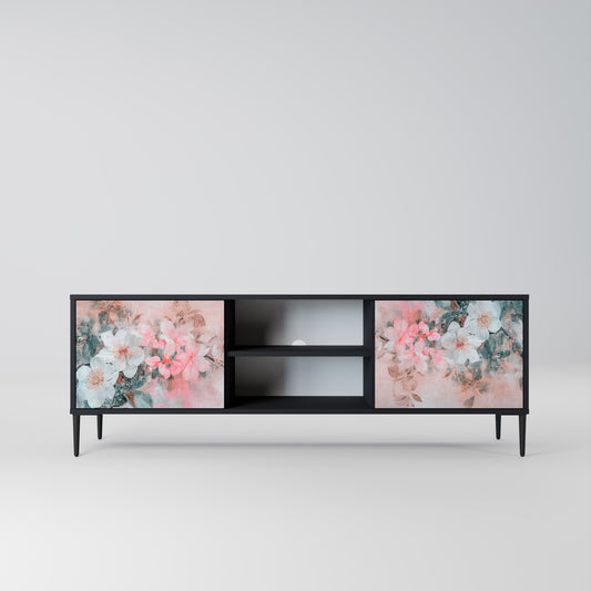 CHERRY BLOSSOM 2-dörrars TV-bänk i svart finish
