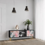 CHERRY BLOSSOM 2-Door TV Stand in Black Finish