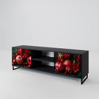 DAHLIAS AND POMEGRANATES 2-Door TV Stand in Black Finish
