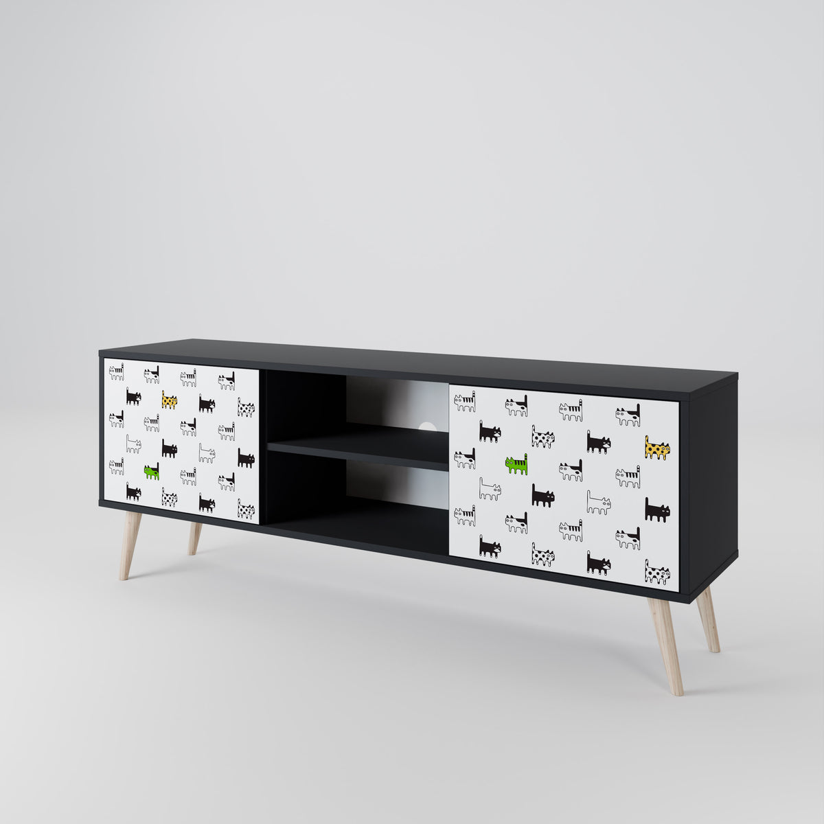 CATS COMPILATION TV-bänk med två dörrar