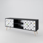 CATS COMPILATION 2-Door TV Stand in Black Finish