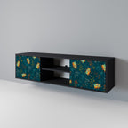 AUTUMN INSECTS 2-Door TV Stand in Black Finish