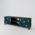 AUTUMN INSECTS 2-Door TV Stand in Black Finish