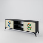 MYTHOLOGICAL CREATURES 2-Door TV Stand in Black Finish