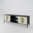 MYTHOLOGICAL CREATURES 2-Door TV Stand in Black Finish