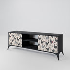 HAPPY HENS 2-Door TV Stand in Black Finish
