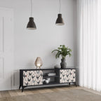 HAPPY HENS 2-Door TV Stand in Black Finish