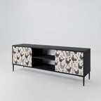 HAPPY HENS 2-Door TV Stand in Black Finish