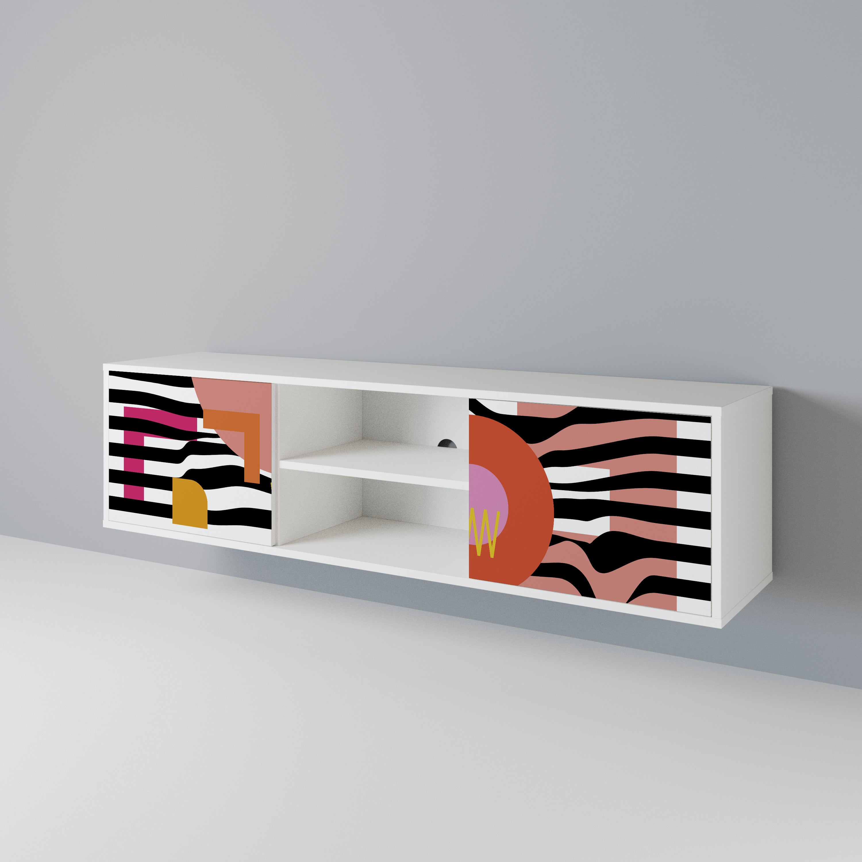 CHROMATIC ABSTRACT TV-bänk med två dörrar