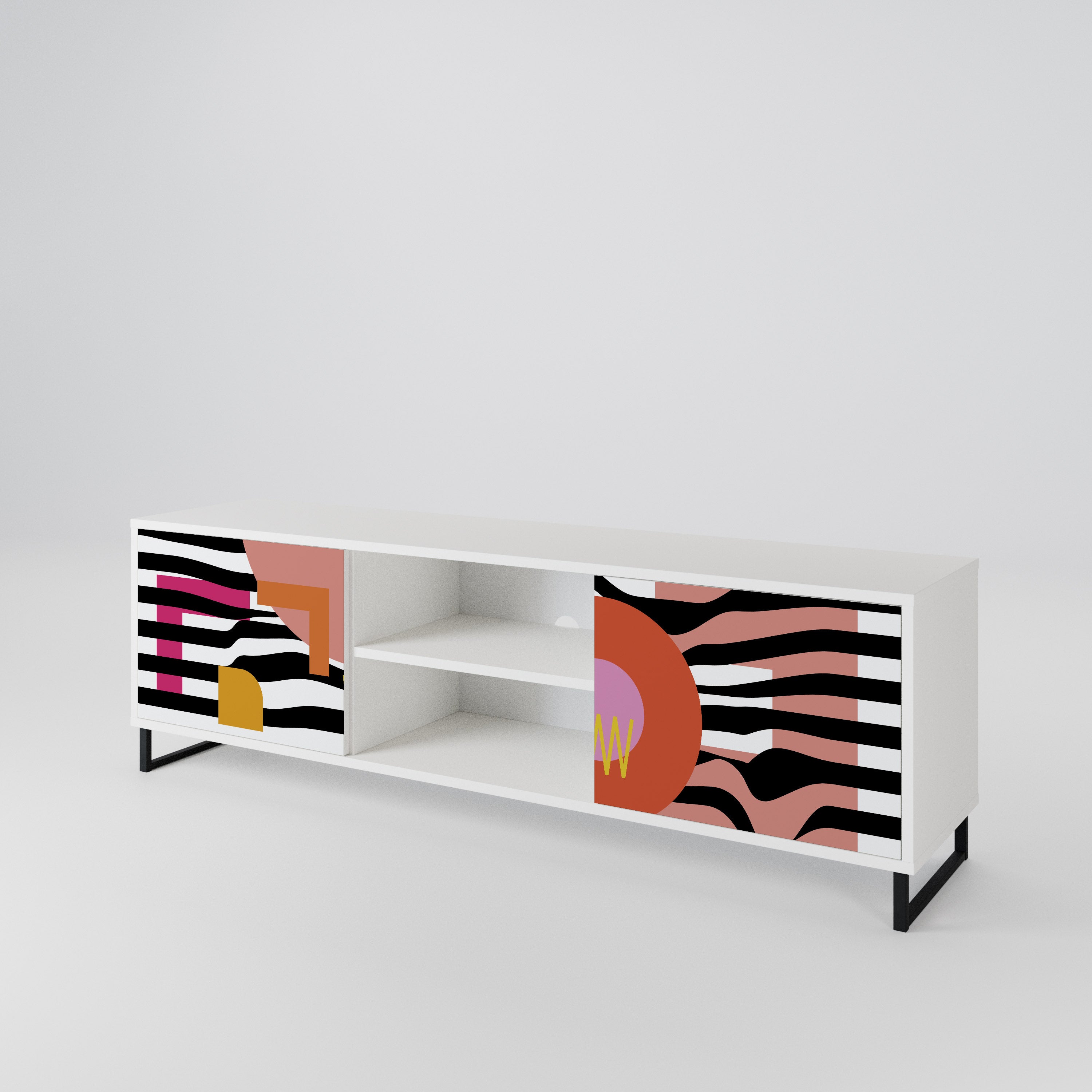 CHROMATIC ABSTRACT TV-bänk med två dörrar