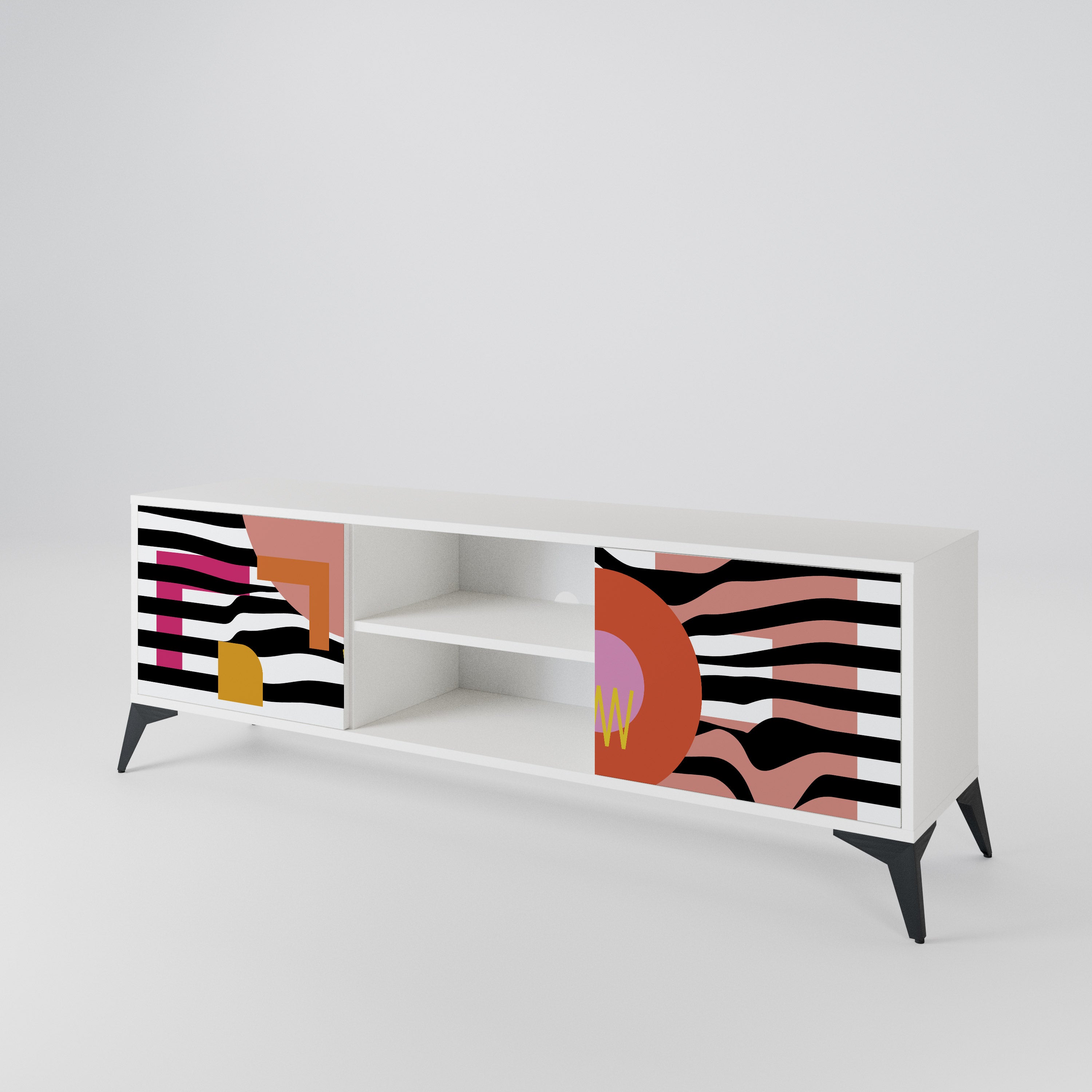 CHROMATIC ABSTRACT TV-bänk med två dörrar