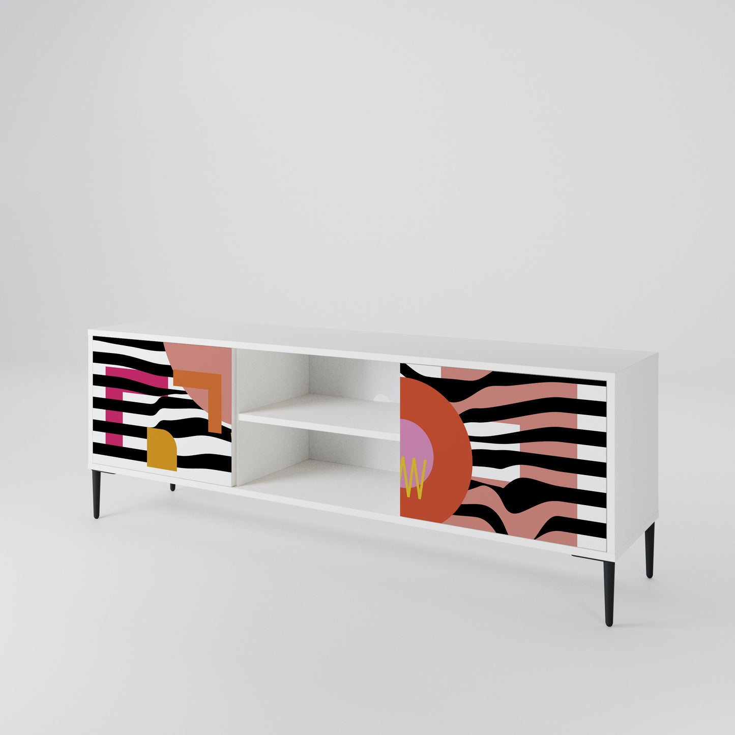 CHROMATIC ABSTRACT TV-bänk med två dörrar
