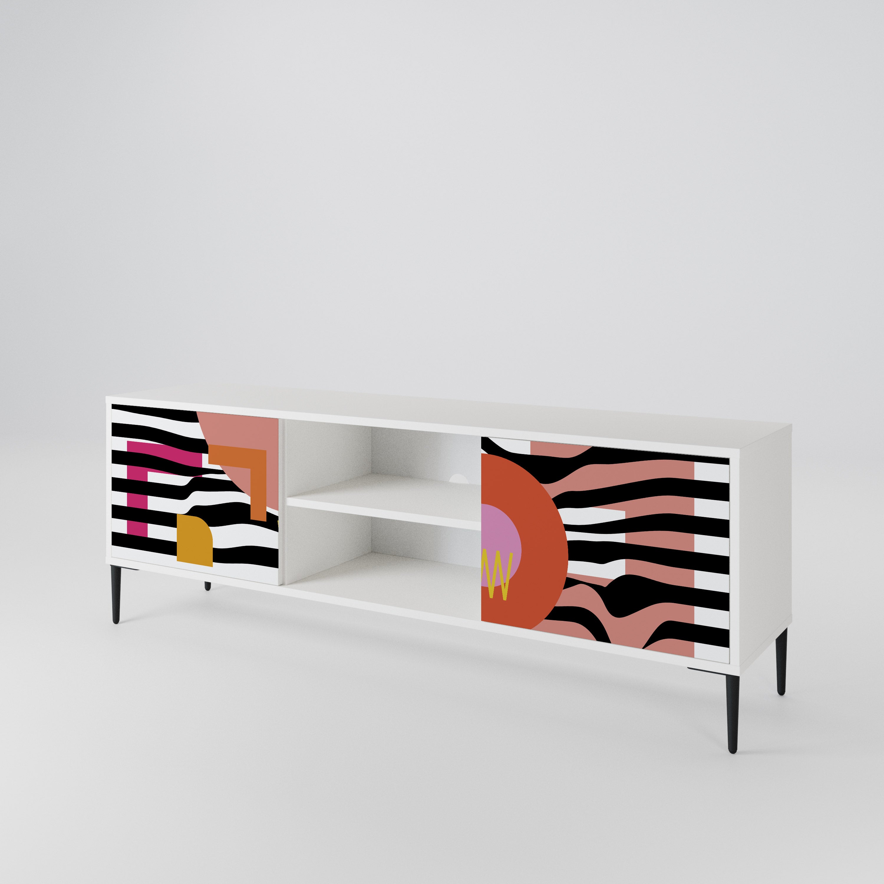 CHROMATIC ABSTRACT TV-bänk med två dörrar