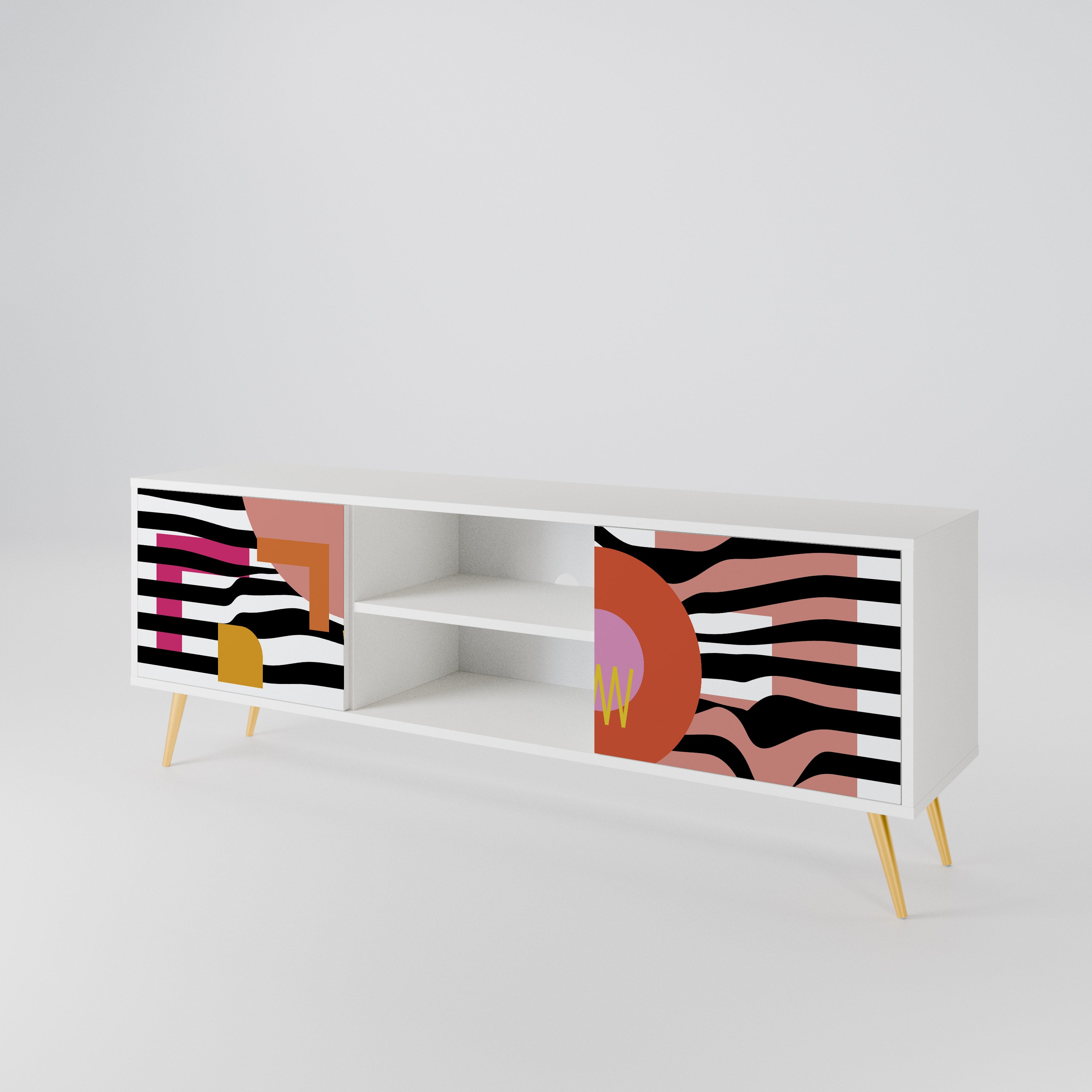 CHROMATIC ABSTRACT TV-bänk med två dörrar