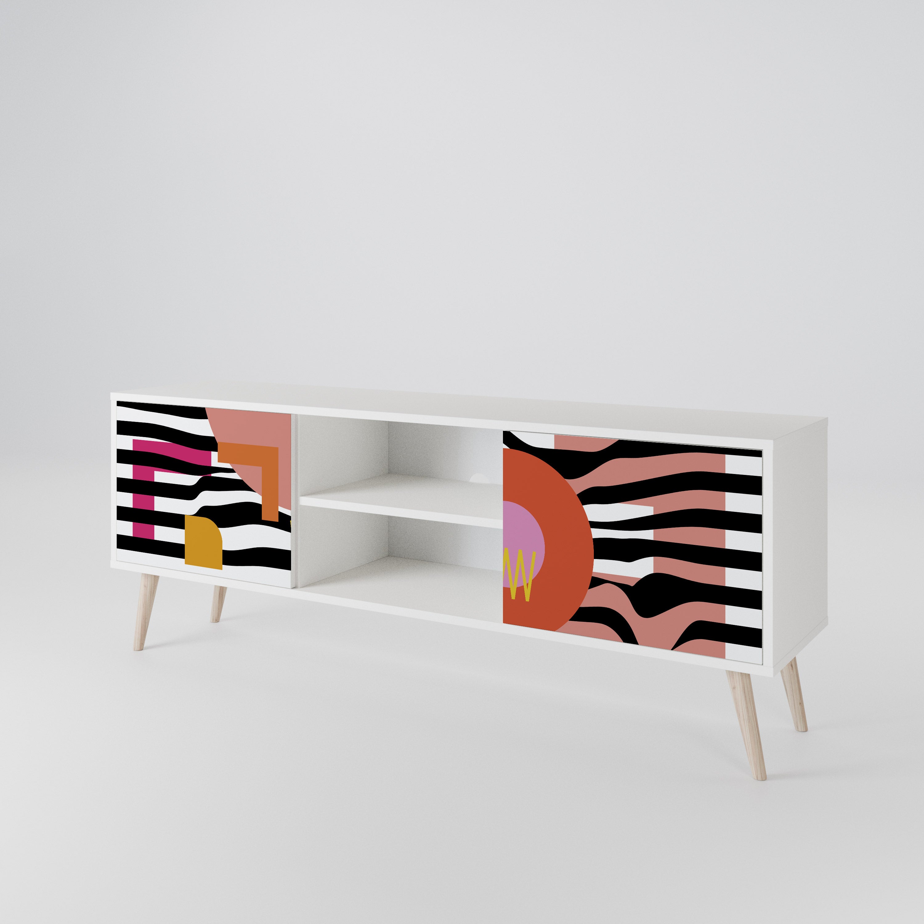 CHROMATIC ABSTRACT TV-bänk med två dörrar