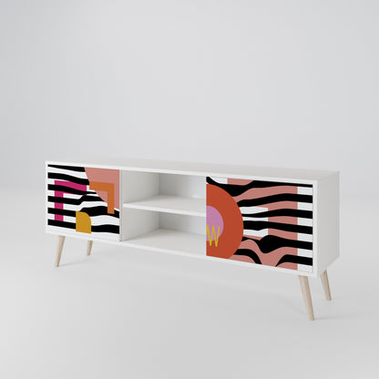 CHROMATIC ABSTRACT TV-bänk med två dörrar
