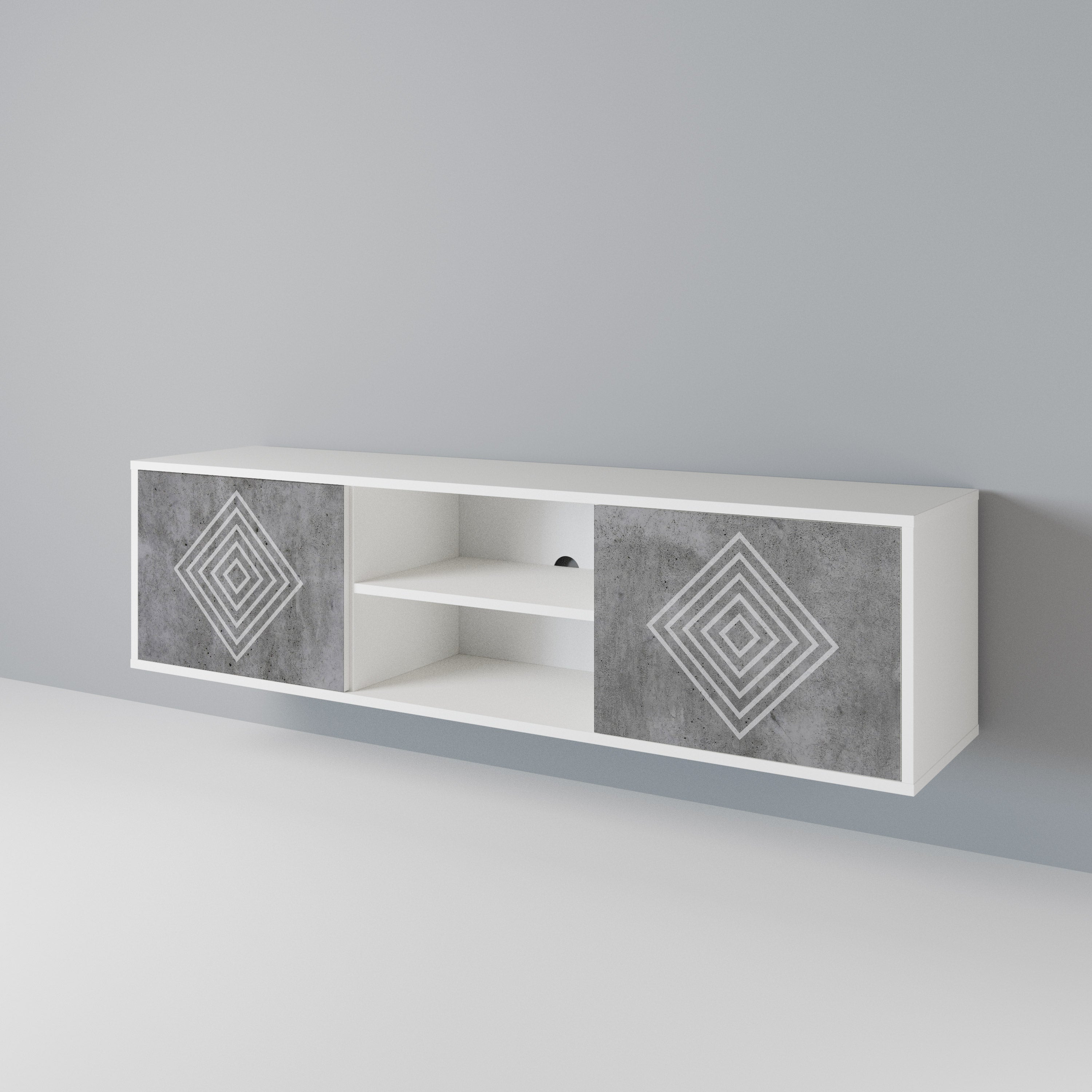 POLYGONAL ARTISTRY TV-bänk med två dörrar