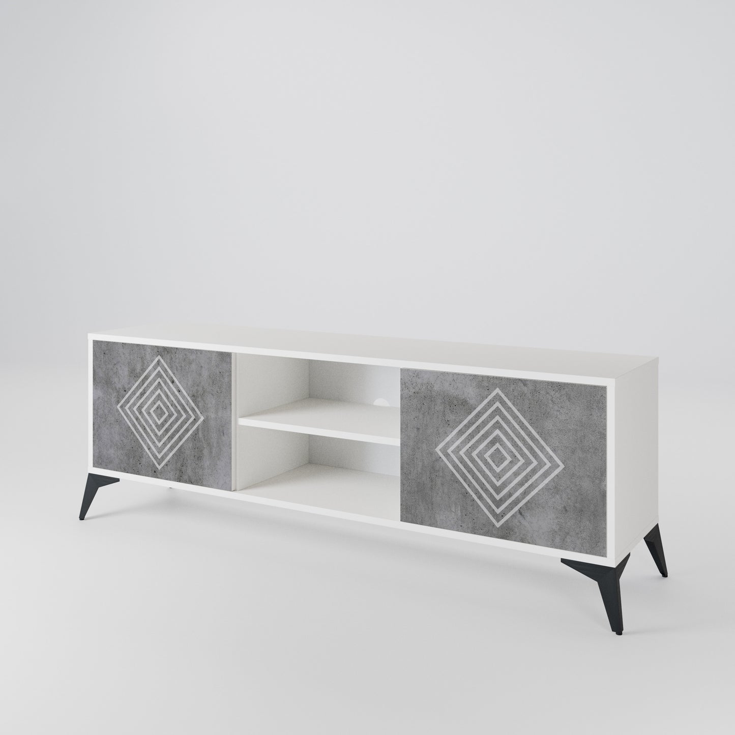 POLYGONAL ARTISTRY TV-bänk med två dörrar